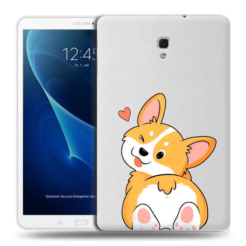 Силиконовый чехол на Samsung Galaxy Tab A 10.5 с принтом Корги Силиконовый чехол на Samsung Galaxy Tab A 10.5 с принтом Корги