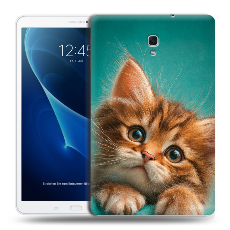 Силиконовый чехол на Samsung Galaxy Tab A 10.5 с принтом котенок Силиконовый чехол на Samsung Galaxy Tab A 10.5 с принтом котенок