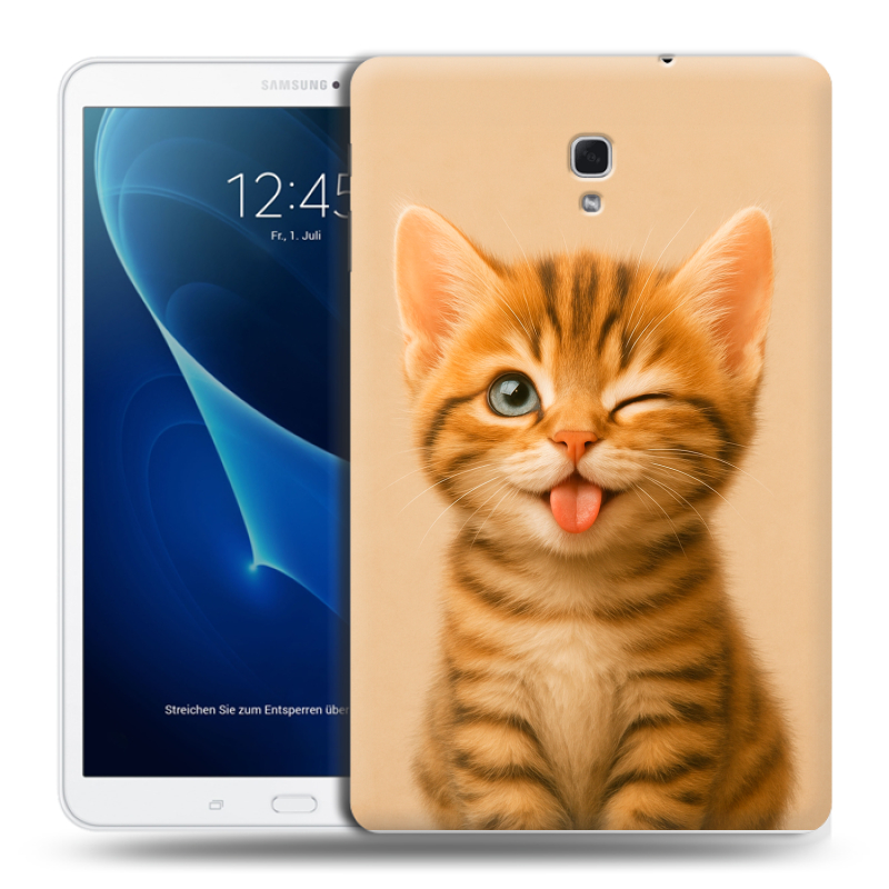 Силиконовый чехол на Samsung Galaxy Tab A 10.5 с принтом котенок Силиконовый чехол на Samsung Galaxy Tab A 10.5 с принтом котенок