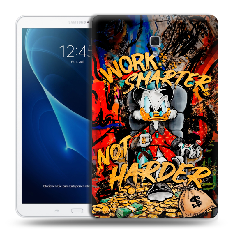 Силиконовый чехол на Samsung Galaxy Tab A 10.5 с принтом Дональд Дак Деньги Силиконовый чехол на Samsung Galaxy Tab A 10.5 с принтом Дональд Дак Деньги