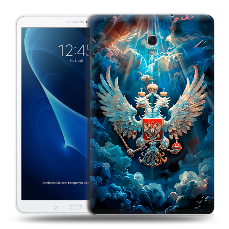 Силиконовый чехол на Samsung Galaxy Tab A 10.5 с принтом Герб флаг России Силиконовый чехол на Samsung Galaxy Tab A 10.5 с принтом Герб флаг России