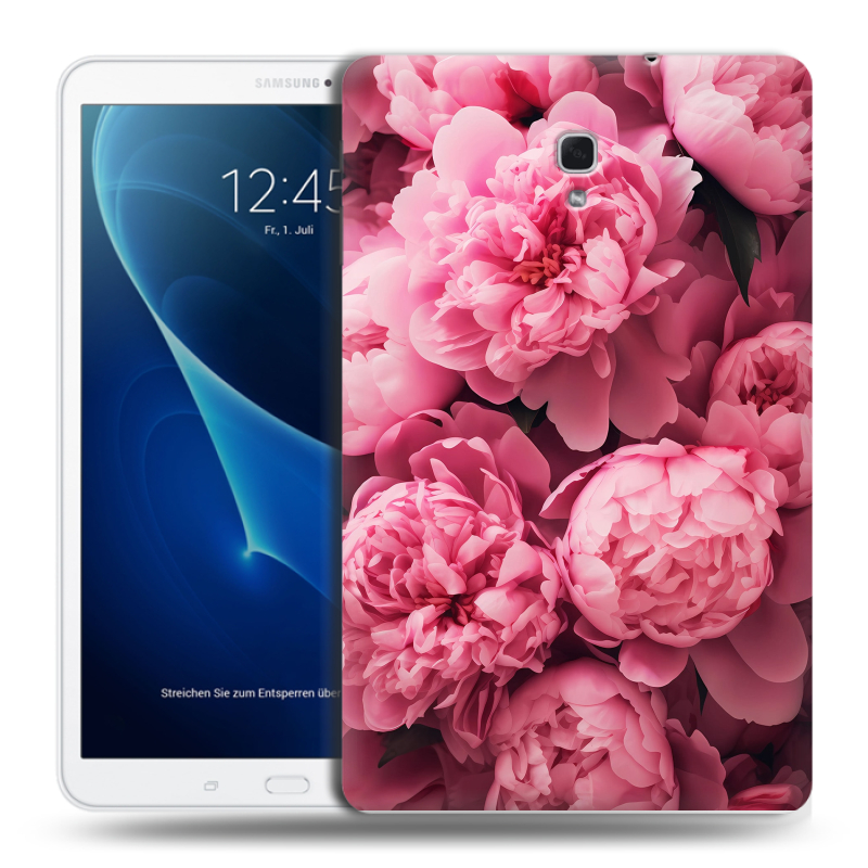Силиконовый чехол на Samsung Galaxy Tab A 10.5 с принтом цветы пионы Силиконовый чехол на Samsung Galaxy Tab A 10.5 с принтом цветы пионы