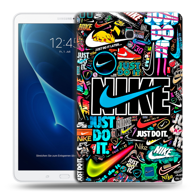 Силиконовый чехол на Samsung Galaxy Tab A 10.5 с принтом найк nike черный Силиконовый чехол на Samsung Galaxy Tab A 10.5 с принтом найк nike черный