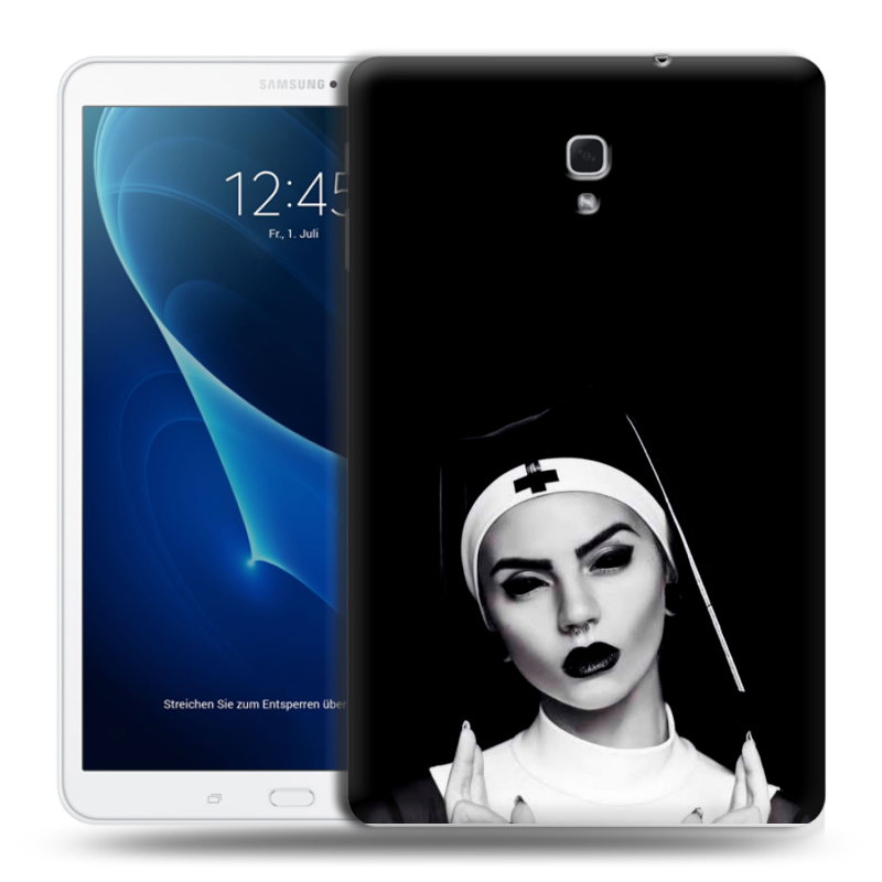Силиконовый чехол на Samsung Galaxy Tab A 10.5 с принтом монашка Силиконовый чехол на Samsung Galaxy Tab A 10.5 с принтом монашка