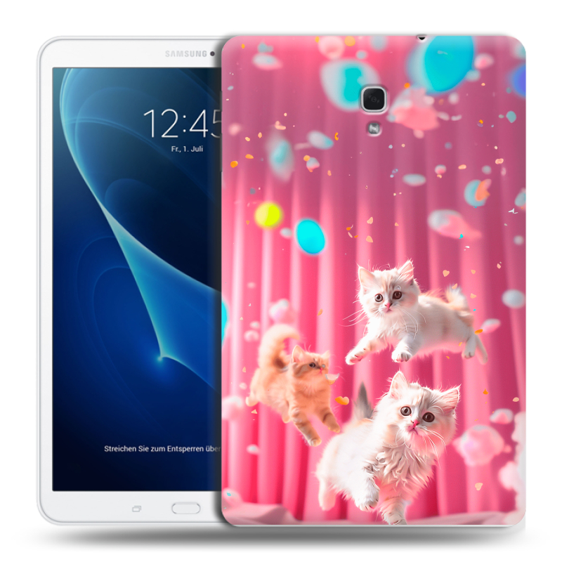 Силиконовый чехол на Samsung Galaxy Tab A 10.5 с принтом милые котики Силиконовый чехол на Samsung Galaxy Tab A 10.5 с принтом милые котики