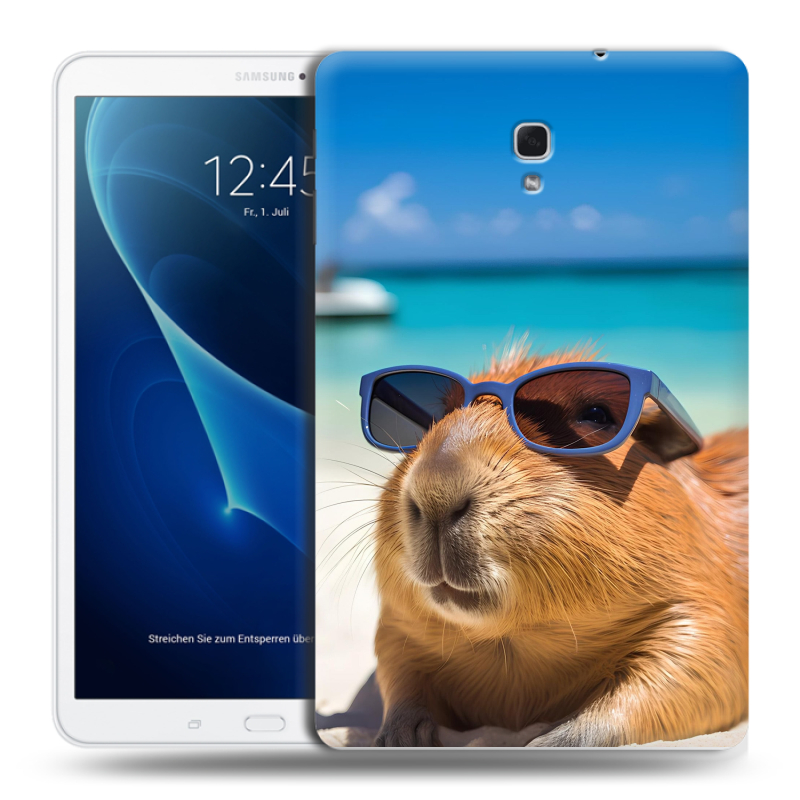 Силиконовый чехол на Samsung Galaxy Tab A 10.5 с принтом Капибара Силиконовый чехол на Samsung Galaxy Tab A 10.5 с принтом Капибара