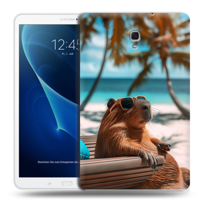 Силиконовый чехол на Samsung Galaxy Tab A 10.5 с принтом Капибара Силиконовый чехол на Samsung Galaxy Tab A 10.5 с принтом Капибара