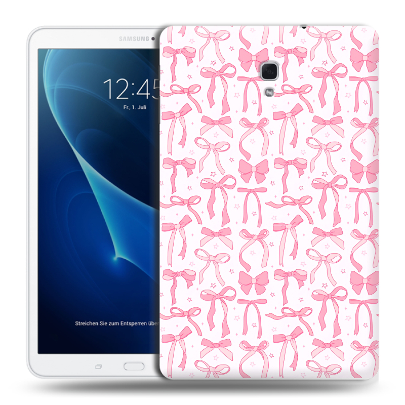 Силиконовый чехол на Samsung Galaxy Tab A 10.5 с принтом Розовые бантики Силиконовый чехол на Samsung Galaxy Tab A 10.5 с принтом Розовые бантики