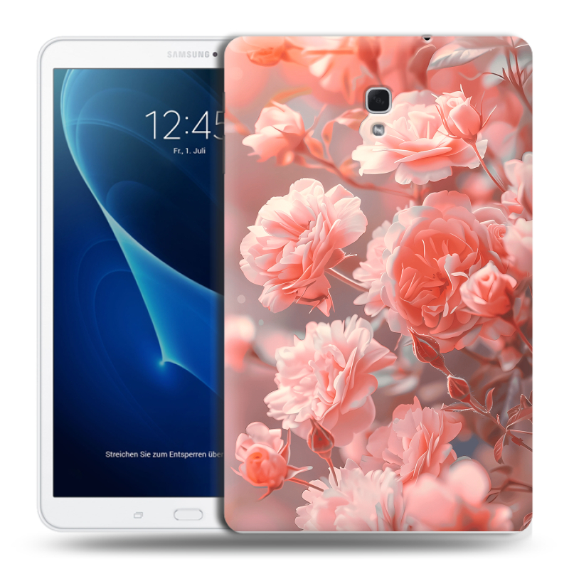Силиконовый чехол на Samsung Galaxy Tab A 10.5 с принтом Розы цветы Силиконовый чехол на Samsung Galaxy Tab A 10.5 с принтом Розы цветы