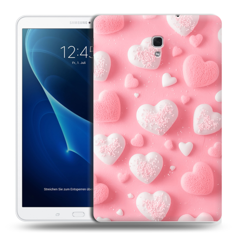 Силиконовый чехол на Samsung Galaxy Tab A 10.5 с принтом Сердечки Силиконовый чехол на Samsung Galaxy Tab A 10.5 с принтом Сердечки