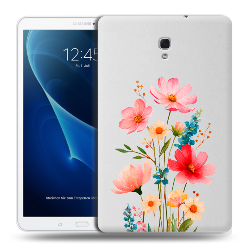 Силиконовый чехол на Samsung Galaxy Tab A 10.5 с принтом Цветы Силиконовый чехол на Samsung Galaxy Tab A 10.5 с принтом Цветы