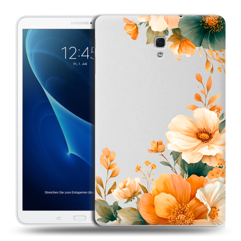 Силиконовый чехол на Samsung Galaxy Tab A 10.5 с принтом Цветы принт Силиконовый чехол на Samsung Galaxy Tab A 10.5 с принтом Цветы принт