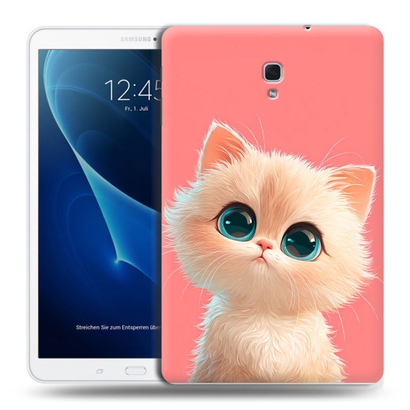 Силиконовый чехол на Samsung Galaxy Tab A 10.5 с принтом Розовый котенок Силиконовый чехол на Samsung Galaxy Tab A 10.5 с принтом Розовый котенок