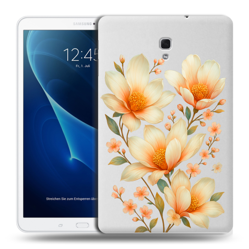 Силиконовый чехол на Samsung Galaxy Tab A 10.5 с принтом Цветы Силиконовый чехол на Samsung Galaxy Tab A 10.5 с принтом Цветы