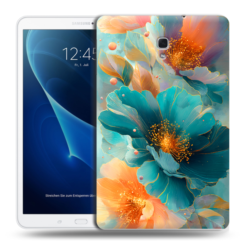 Силиконовый чехол на Samsung Galaxy Tab A 10.5 с принтом Цветы Силиконовый чехол на Samsung Galaxy Tab A 10.5 с принтом Цветы