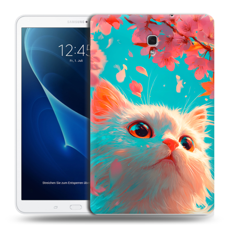 Силиконовый чехол на Samsung Galaxy Tab A 10.5 с принтом Красивый кот Силиконовый чехол на Samsung Galaxy Tab A 10.5 с принтом Красивый кот