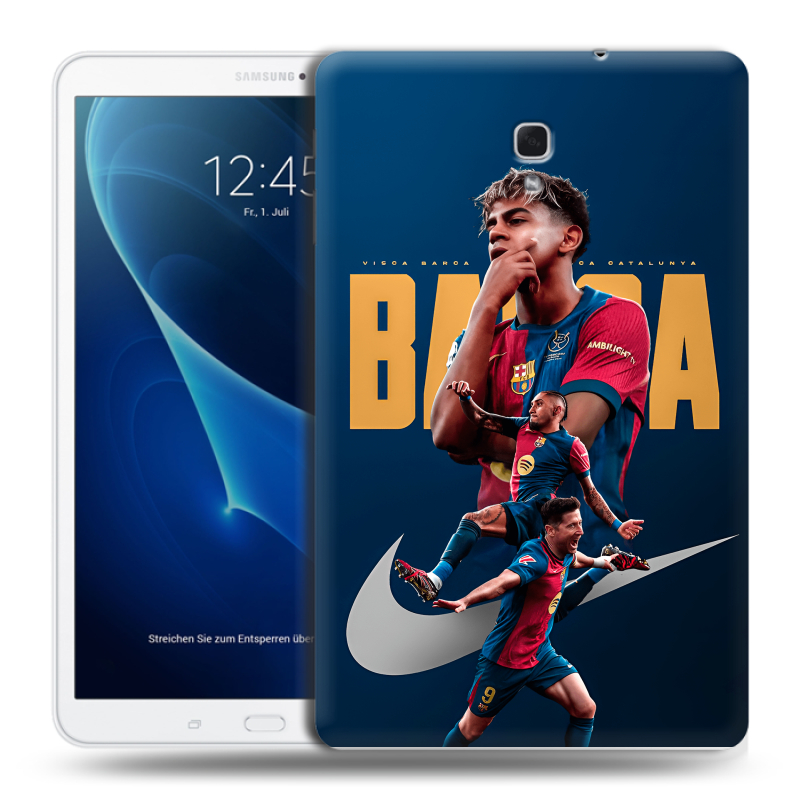 Силиконовый чехол на Samsung Galaxy Tab A 10.5 с принтом Барселона Barca Yamal Силиконовый чехол на Samsung Galaxy Tab A 10.5 с принтом Барселона Barca Yamal