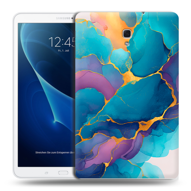 Силиконовый чехол на Samsung Galaxy Tab A 10.5 с принтом Мрамор блестки Силиконовый чехол на Samsung Galaxy Tab A 10.5 с принтом Мрамор блестки