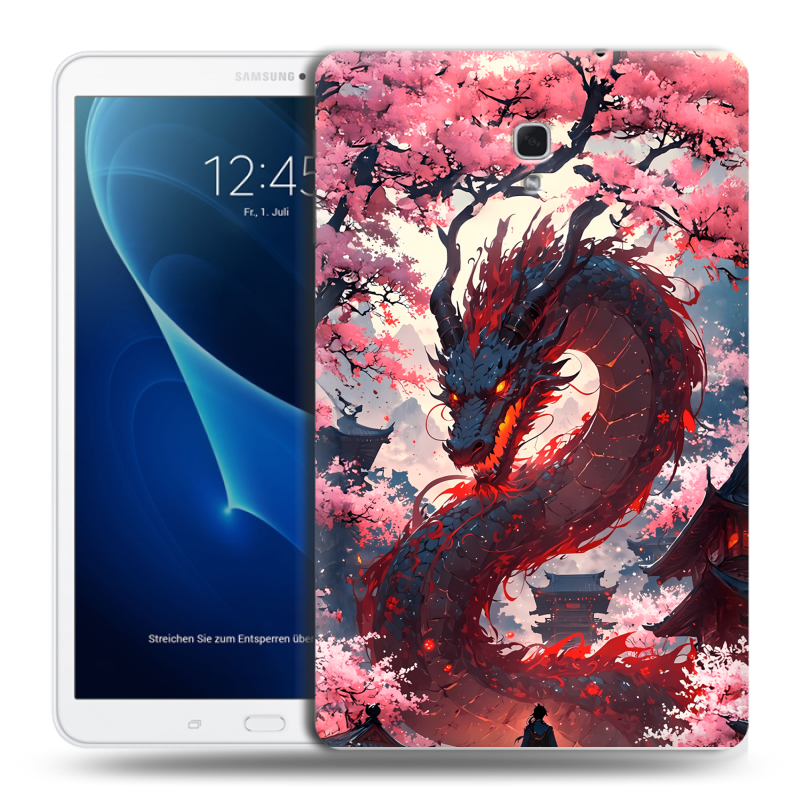 Силиконовый чехол на Samsung Galaxy Tab A 10.5 с принтом Дракон Японский Силиконовый чехол на Samsung Galaxy Tab A 10.5 с принтом Дракон Японский