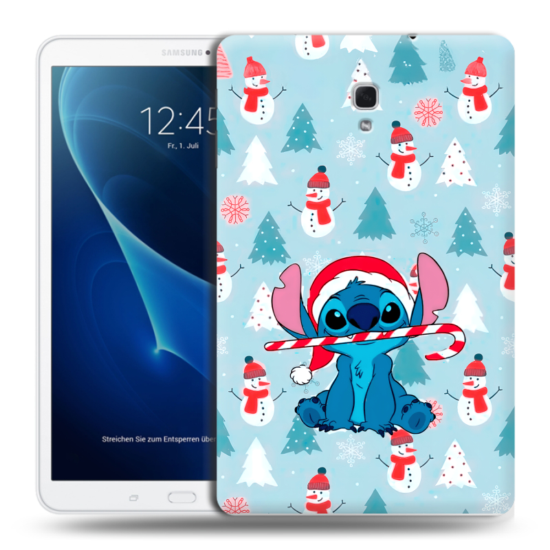 Силиконовый чехол на Samsung Galaxy Tab A 10.5 с принтом Стич Новый год Силиконовый чехол на Samsung Galaxy Tab A 10.5 с принтом Стич Новый год