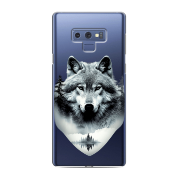Силиконовый чехол на Samsung Galaxy Note 9 с принтом Волк в лесу Силиконовый чехол на Samsung Galaxy Note 9 с принтом Волк в лесу
