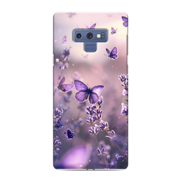 Силиконовый чехол на Samsung Galaxy Note 9 с принтом бабочки и лаванда
