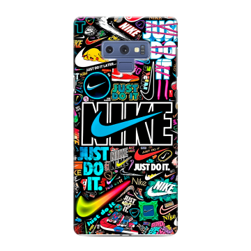 Силиконовый чехол на Samsung Galaxy Note 9 с принтом найк nike черный