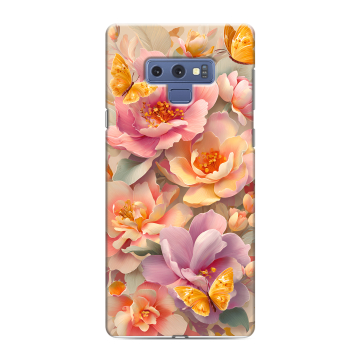 Силиконовый чехол на Samsung Galaxy Note 9 с принтом Цветы и бабочки Силиконовый чехол на Samsung Galaxy Note 9 с принтом Цветы и бабочки
