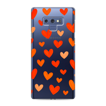 Силиконовый чехол на Samsung Galaxy Note 9 с принтом Сердечки Силиконовый чехол на Samsung Galaxy Note 9 с принтом Сердечки
