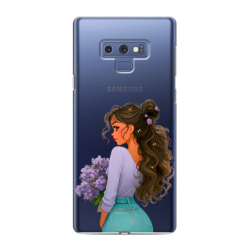 Силиконовый чехол на Samsung Galaxy Note 9 с принтом девушка цветы Силиконовый чехол на Samsung Galaxy Note 9 с принтом девушка цветы
