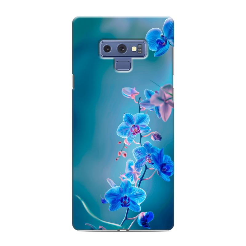 Силиконовый противоударный чехол на Samsung Galaxy Note 9 с принтом Голубые цветы Силиконовый противоударный чехол на Samsung Galaxy Note 9 с принтом Голубые цветы