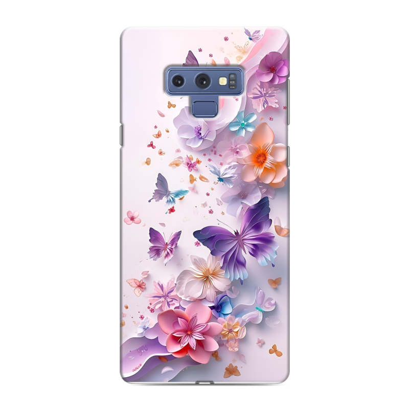 Силиконовый чехол на Samsung Galaxy Note 9 с принтом цветы бабочки Силиконовый чехол на Samsung Galaxy Note 9 с принтом цветы бабочки