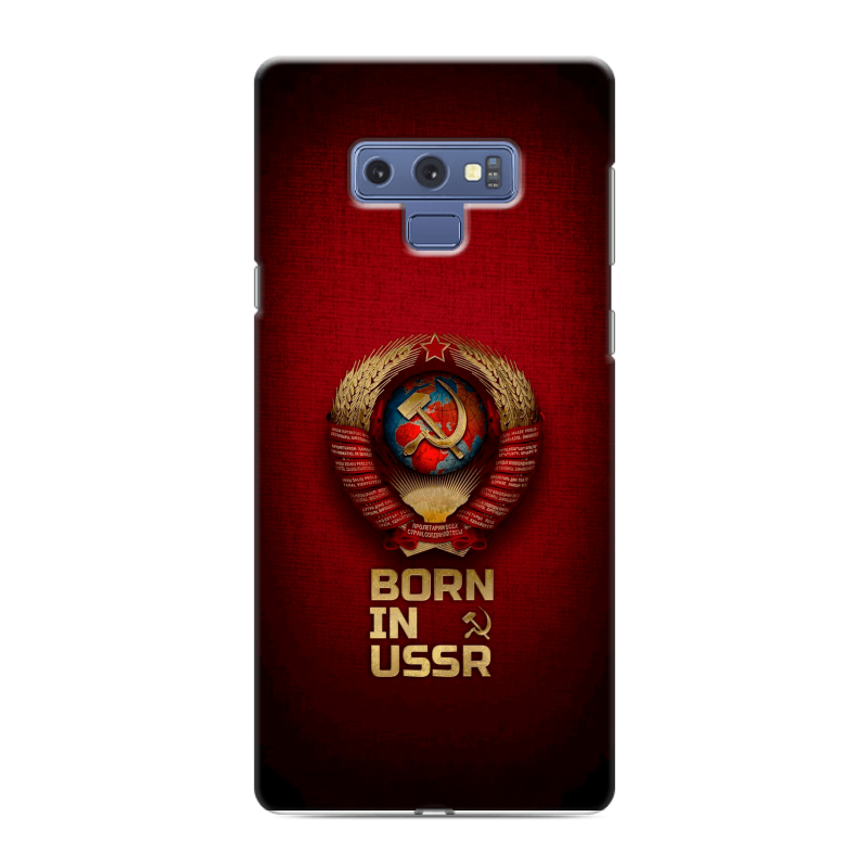 Силиконовый противоударный чехол на Samsung Galaxy Note 9 с принтом Флаг Герб СССР Силиконовый противоударный чехол на Samsung Galaxy Note 9 с принтом Флаг Герб СССР