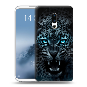 Силиконовый чехол на Meizu 16th Plus с принтом Темный леопард Силиконовый чехол на Meizu 16th Plus с принтом Темный леопард