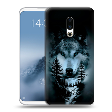 Силиконовый чехол на Meizu 16th Plus с принтом Лесной волк Силиконовый чехол на Meizu 16th Plus с принтом Лесной волк