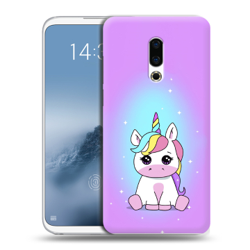Силиконовый чехол на Meizu 16th Plus с принтом Единорог Силиконовый чехол на Meizu 16th Plus с принтом Единорог