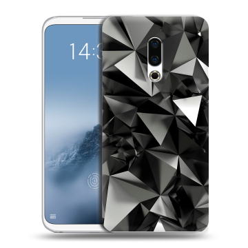 Силиконовый чехол на Meizu 16th Plus с принтом Черные кристаллы Силиконовый чехол на Meizu 16th Plus с принтом Черные кристаллы