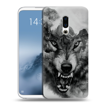 Силиконовый чехол на Meizu 16th Plus с принтом Волк Силиконовый чехол на Meizu 16th Plus с принтом Волк