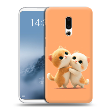 Силиконовый чехол на Meizu 16th Plus с принтом Милые котики Силиконовый чехол на Meizu 16th Plus с принтом Милые котики