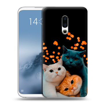 Силиконовый чехол на Meizu 16th Plus с принтом Кошки Силиконовый чехол на Meizu 16th Plus с принтом Кошки