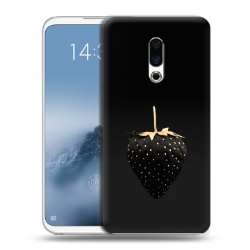 Силиконовый чехол на Meizu 16th Plus с принтом Черная клубника