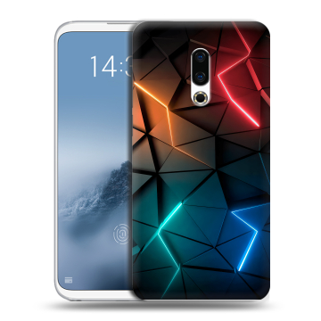 Силиконовый чехол на Meizu 16th Plus с принтом Абстракция неон Силиконовый чехол на Meizu 16th Plus с принтом Абстракция неон