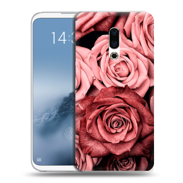 Силиконовый чехол на Meizu 16th Plus с принтом Цветы розы Силиконовый чехол на Meizu 16th Plus с принтом Цветы розы