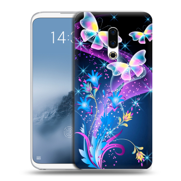 Силиконовый чехол на Meizu 16th Plus с принтом Бабочки Силиконовый чехол на Meizu 16th Plus с принтом Бабочки