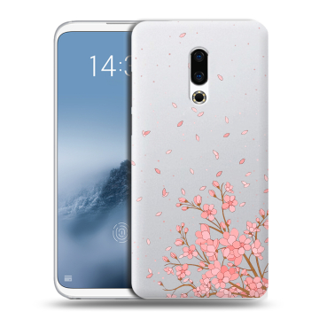Силиконовый чехол на Meizu 16th Plus с принтом Ветка сакуры
