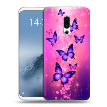 Силиконовый чехол на Meizu 16th Plus с принтом Бабочки Силиконовый чехол на Meizu 16th Plus с принтом Бабочки