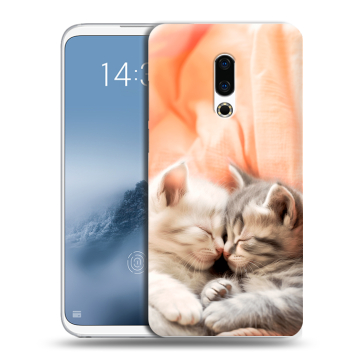 Силиконовый чехол на Meizu 16th Plus с принтом Котята