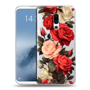 Силиконовый чехол на Meizu 16th Plus с принтом Розы