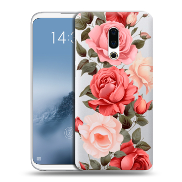 Силиконовый чехол на Meizu 16th Plus с принтом Розы