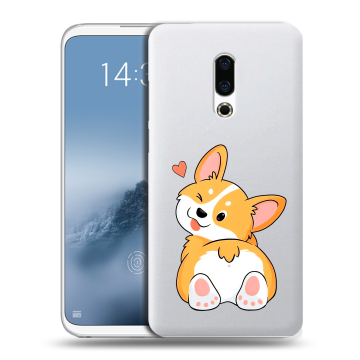 Силиконовый чехол на Meizu 16th Plus с принтом Корги